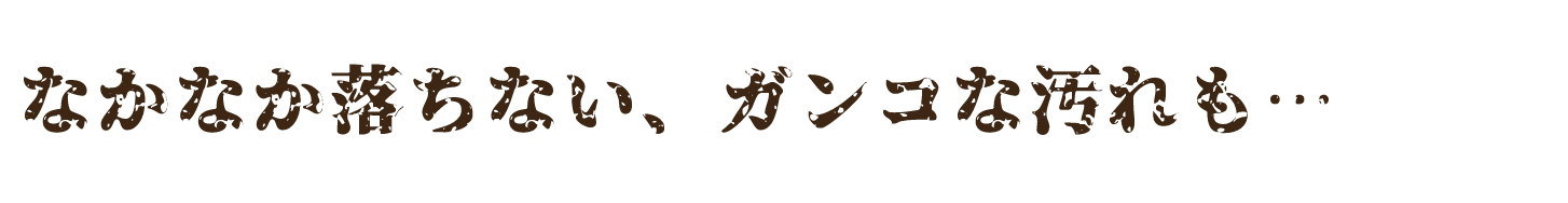 なかなか落ちないガンコな汚れも…