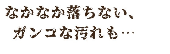 なかなか落ちないガンコな汚れも…
