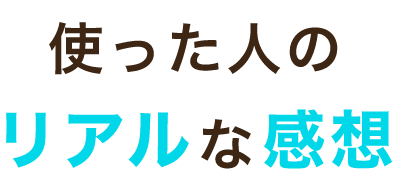 使った人のリアルな感想